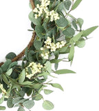 20 Inch Summer Wreaths for Front Door, Artificial Daisy Wildflower Lavender Front Door Wreath Spring,Green Eucalyptus Wreath for Window Wall Farmhouse Home Decor Porch Outdoor