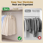 White Plastic Hangers 18 Pack, Heavy Duty Clothes Hangers for Standard Size Hangers with Center Hook & Non-Slip Pants Bar for Shirts, Pants, Coat, Dresses, Jackets, Scarves and Belts