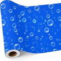 Hahafelt 1.3x39 ft Fabric Bulletin Board Roll Ocean Bubbles Bulletin Board Blue Non-Woven Reusable Waterproof Erasable Wrinkle Resistant Fabric Roll for Background Decor DIY Craft