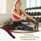 Fitness Resistance Bands for Stretching and Yoga, Numbered Resistance Band with Clear Markings, 8-Section Elastic Exercise Band for Pilates, Flexibility Training, Full Body Workout