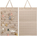 Hanging Earrings Organizer, Earring Holder & 20 Hooks, Holds Up To 300 Pairs, Compact Design, Soft Material, Earring Hanger Earring Display Hanging Organizer for Women Girls -1 Pack