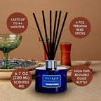 Xcleen Reed Diffuser Set, 6.7 Oz Hawaiian Holiday Scented Reed Diffuser, Home Fragrance Oil Diffuser with Sticks, Great Air Fresheners for Bathroom