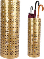 Metal Round Umbrella Stand Rack, Freestanding Tall Round Basket Umbrella Holder Bin for Entryway Home Office (L)