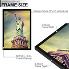 100% Solid Wood 11x16 Picture Frame Set of 3, Black Frame for 11 x 16 Inch Picture Poster Photo, Light Weight 11 by 16 HQ Matte Black Frame for Wall - 3 Pack/Black/11 x16