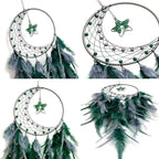 Crystal Dream Catcher,Large Dream Catcher for Adult,Green Boho Dream Catcher Wall Decor with Gemstone Hanging Ornament Girls Dorm Room Decor Festival Gift