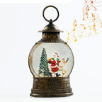 Christmas Snow Globes Christmas Decorations, Lighted Musical Snow Globes Lantern, Santa Decoration Indoor Home Décor & Gift, 6H Timer, USB/Battery Operated