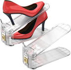 Shoe Slots Organizer,Adjustable Shoe Stackers,20 Pack Shoe Space Savers,Shoe Storage Holder for Closet,Transparent