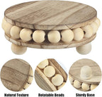2 Pack Wood Riser, Risers for Decor，Pedestal Stand，Display Stand apply to Home Decor，Farmhouse Decor，Tiered Tray Decor(Brown, 4 Inches)…