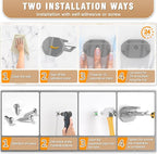 36 Pack Adhesive Hat Hooks for Wall, Super Strong Hat Rack for Baseball Caps, Hat Organizer Display for Home Decor, Hat Hangers Holder for Wall, Door, Closet, No Drilling - USA Patented (Gray)