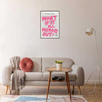 Drimiler Retro Newspaper Pink Font Poster What If It All Works Out Canvas Wall Art Positive Affirming Quote Minimalist Prints Painting For Home Bedroom Dorm Wall Decor 16x24in Framed