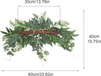 TITA-DONG Artificial Floral Swag, Decorative Swag with Eucalyptus Leaves, Greenery Swag, Spring Front Door Wreath, Handmade Farmhouse Floral Garland for Table Centerpieces Home Decoration(Green)