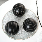 Decorative Orbs for Bowls and Vases, Circle Pattern, 4 inch Resin Round Sphere Balls, Set of 3, Living Room Coffee Table Centerpiece