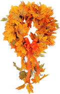 Ochine Fall Harvest Swag for Front Door - Artificial Fall Wreath & Teardrop Swag Decorative Swags for Thanksgiving, Halloween Decor