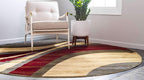 Unique Loom Barista Collection Area Rug - Ngada (4' 1" Round, Beige/ Red)
