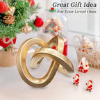 Modern Gold Geometric Sculpture Gold Knot Home Accent Decor,Multi-Angle Geometric Sculptures Statues for Living Room Bedroom Office Desk Bookshelf Coffee Table Home Decorations