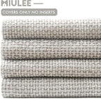 MIULEE Pack of 4 Couch Throw Pillow Covers 20x20 Inch Light Gray Soft Decorative Chenille Pillow Covers Farmhouse Accent Cushion Covers for Boho Spring Home Decor Sofa Bedroom Living Room