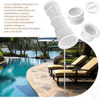US105 Umbrella Stand with Sleeve and Center Cap, 7 1/2" Stand with Sleeve, for Umbrellas, Volleyball Poles and Tiki Torches, 1 1/2" - 1 3/4" Hole Can be Installed on Floor, Step or Deck - White
