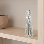 Cheetah Statue Sculptures Home Decor , 11"Silvery Leopard Antique Classical Figurine Sitting Sculpture Standing,Office,living room,dining room,display rack,coffee table or entrance tabletop decoration