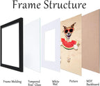 13x19 Picture Frame Black Wooden, Real Glass Display 11 x 17 Pictures with Mat or 13 x 19 Without Mat, 19 by 13 Poster Frames,Gallery Frame for Wall Mounting Display Home Décor Gifts