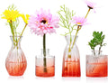 Mapoxy Glass Bud Vases Set of 4,Small Orange Flower Vases for Wedding Centerpiece Table Decorations,Clear Vintage Embossed Mini Vases,Flower Arrangements in Vases for Party or Home Decor