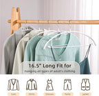 MOPALL Clothes Hangers 20 Pack, Non Slip Hangers Sweater Hanger No Shoulder Bump, 16.5 Inch Wide Durable and Strong Shirt Coat Dress Skirt Suit Hangers with Pants Bar for Laundry & Everyday Use, White