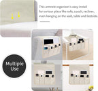 Sofa Armrest Organizer, Remote Control Holder for Recliner Couch, Arm Chair Caddy with 5 Pockets for Magazine, Tablet, Phone, iPad