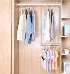 Adjustable Hanging Closet Rod, Extender Hanging Rod, Closet Hanging Organizer, Heavy Duty Closet Bar, Hanging Rod (Black, 2 Pack)