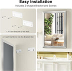 Bathroom Mirror for Over Sink,22x30Inch Silver Thick Anti-Rust Metal Frame, Rectangle Decorative Wall Mirror with HD Tempered Glass, Horizontal or Vertical Mount for Vanity, Bathroom,Living Room