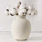 SIDUCAL Spotted Ceramic Modern Style Vase, 5.7 Inch Rustic Farmhouse Boho Vase for Home Decor, Terracotta for Table, Living Room, Wedding, Mantel Decoration, Speckled White
