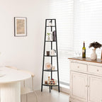Yoobure Corner Shelf, 5-Tier Corner Bookshelf with Metal Frame & Wood Ladder Shelves - Display Shelf & Tall Bookcase, Plant Stand for Home Decor - Bedroom, Living Room, Office