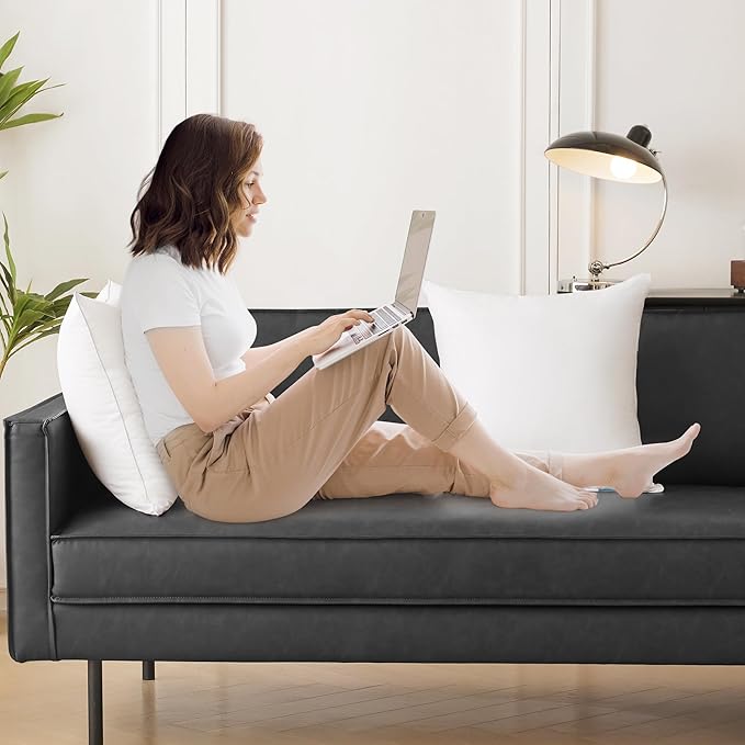 Oubonun 18"x18" Pillow Inserts (Set of 4) - 100% Cotton Cover, Square Throw Pillow Inserts for Couch, Sofa, Bed - Decorative 18 Inch White Pillow Inserts