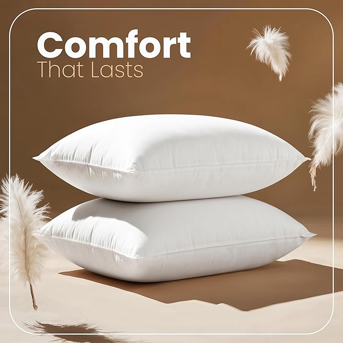 Utopia Bedding 14x22 Pillow Inserts, Set of 2, White – Indoor Decorative Throw Pillows for Bed, Sofa & Couch – Soft, Supportive & Fluffy Cushion Inserts