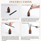 10inch Diffuser Replacement Sticks - 60Pcs White Fiber Reed Fragrance Sticks Refill for Home and Bathroom - Rattan Essential Oil Sticks for Scented Diffuser