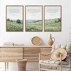 KAlRNE Natural Christian Framed Canvas Wall Art Set of 3(24”X36”),Religious Bible Verse Wall Decor,Vintage Inspirational Scripture Painting,Botanical Green Art Prints For Living Room Bedroom Church