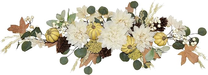 V-MAX 32" Fall Dahlia Pumpkin Swag