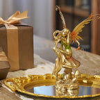 Resin Fairy Statue Elegant Fantasy Decor, Hand-Painted Angel Figurine Graceful Fairy Sculpture for Bookshelf, Mantel, Indoor Outdoor Decor, Thoughtful Gift for Women, Girls (Thinking)