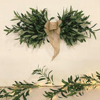 Artificial Olive Swag, Floral Swag with Green Leaves and Olive Fruit, Fake Olive Leaves Decorative Swag