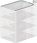 Stackable Shoe Boxes with Clear Lids, 15.8-Inch Boot Storage Bins with Handles for Bedroom Dormitory Under-Bed (3 Pack, 19Qt, 15.8x11.8x6in)
