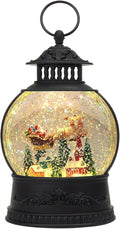 Christmas Snow Globe Water Lantern with Timer and Music, USB and Battery Operated Lighted Led Globe, Santa Snowglobe Table Decorations Indoor for Adults Home Holiday (Reindeer)