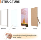 upsimples 4x6 Picture Frame Set of 3, Made of High Definition Glass for 4 x 6, Wall and Tabletop Display Thin Border Photo Frames for Home Decor, White