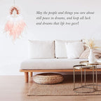 Pretty Jolly Fairy Pink Tree of Life Dream Catcher Wall Decor with Healing Crystal Stone Handmade Feather Dream Catchers Decoration Wall Hanging Bedroom Living Room Wedding Party Home Decor-25.6"