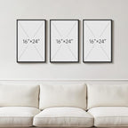 Framed Abstract Landscape Wall Art, Set of 3 Canvas Prints Paintings Artwork for Walls, Soft Blue and Green Nature Pictures for Living Room, Bedroom, Lounge, Dining Room Wall Decor 16x24 In