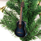 Wooden String Miniature Guitar Hanging Ornament Mini Musical Instrument Replica Holiday Tree Home Decoration Display Ornament (5.12" Classic Guitar)