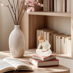 Cuayaes Reading Thinker Statue Book Lover Gifts for Women Readers, Graduates, Students, Teachers, Bookshelf Decor Aesthetic Sculpture Home Decor for Shelves Desk Office Living Room