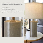 G-SAFAVA 20.25" Small Table Lamps Set of 2 Modern Ceramic Lamps for Living Room Farmhouse Bedside Lamps Boho Lamps for Night Stands Grey Bedroom Lamp Side End Table Lamps