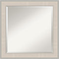 Amanti Art White Wall Mirror 24x24 Cottage White Silver Square Bathroom Mirror for Wall Decor Living Room, Medium Cottage Wood Frame, Hangs Horizonally and Vertically, Bathroom Decor, Beveled Edge