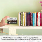 Decorative Books for Home Decor, Rustic Wood Book Stack for Table Decor, Our Life Our Story Our Home Decoration Books for Living Room Bookshelf, Farmhouse Stacked Books Decoration (L56)