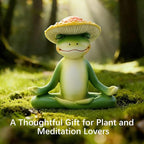 Meditation Mushroom Resin Statues – Cute Yoga Mushroom Figurines for Desk, Home, Office & Garden Decor – Zen Resin Sculptures for Living Room, Patio, Tabletop & Backyard (1 Pack, Frog)