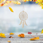 ARTIBETTER Mini Dream Catcher 20pcs Set, DIY Home Decoration Pendant Wooden Accessories Timber Wall Ornaments Dream Catcher (Beige, Third Pattern)