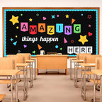 LioNergy Classroom Bulletin Board Decoration Set Welcome Bulletin Board Wall Door Decor for Kindergarten Preschool Elementary Middle School - Amazing Things Happen Here